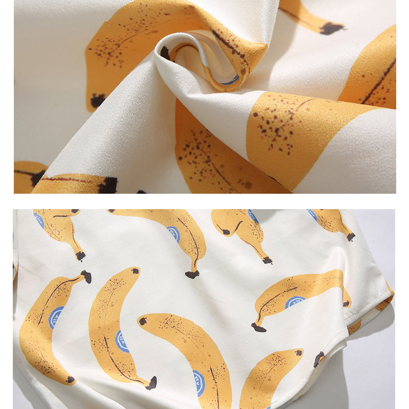 New for summer: banana print short-sleeved shirt