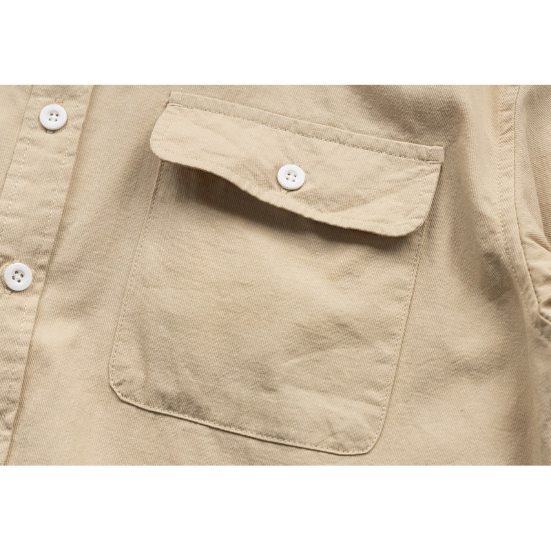 Flap pocket plain work shirt