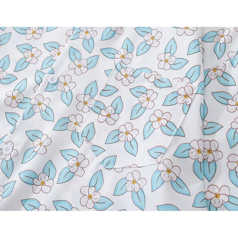 New for summer: floral print short-sleeved shirt