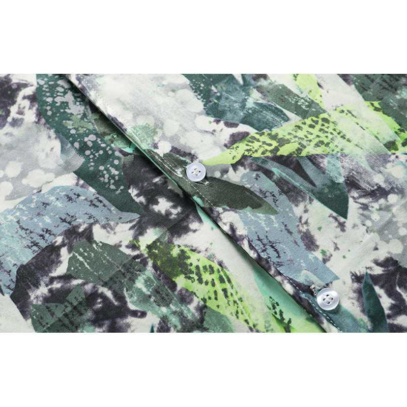 Cuban color all-over print aloha shirt, short sleeves