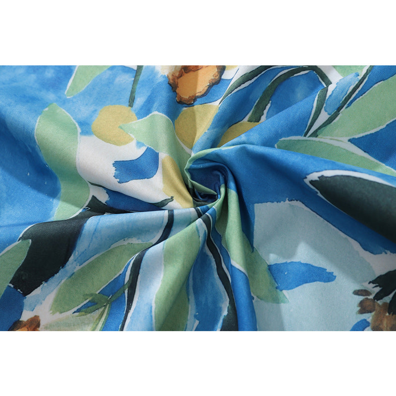 Long Sleeve Vacation Painting Print Shirt