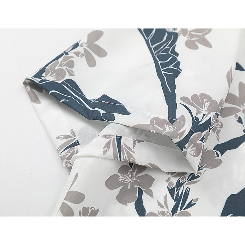 Retro Hawaiian floral short-sleeved all-over print shirt