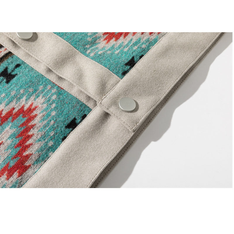 Color-coordinated retro ethnic shirt
