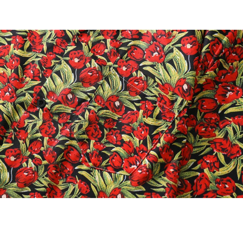 New for summer: floral print short-sleeved shirt