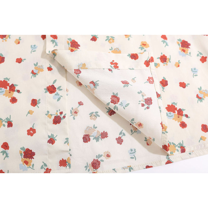 Hawaiian rose print short-sleeved shirt