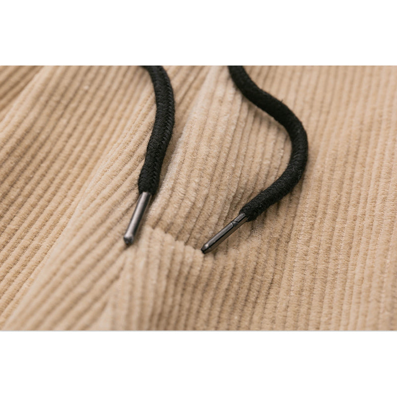 Color-block pocket corduroy slacks