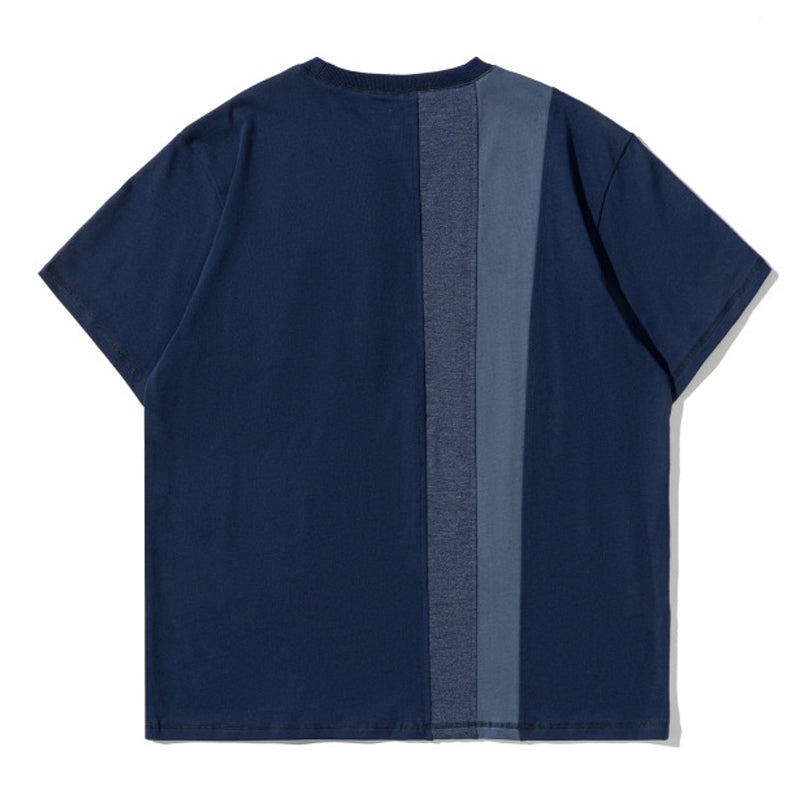 Color-block mountain T-shirt with functional pocket