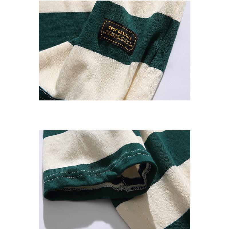 Classic wide horizontal striped short sleeve T-shirt