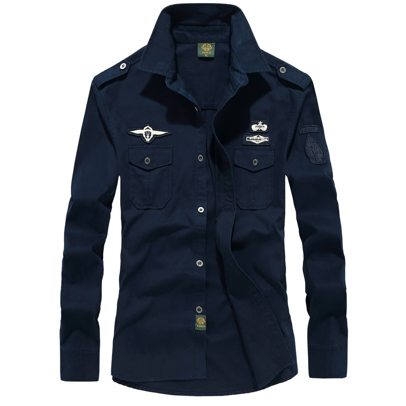 New for Spring: 100% Cotton American Casual Work Long Sleeve Shirt (M-6XL)