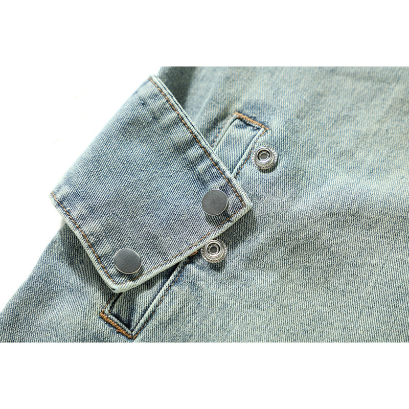 Denim Wash Zipper Vest