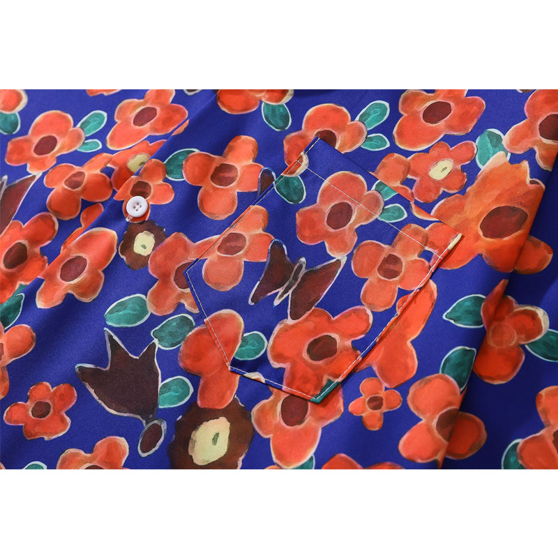 New for summer: floral print short-sleeved shirt