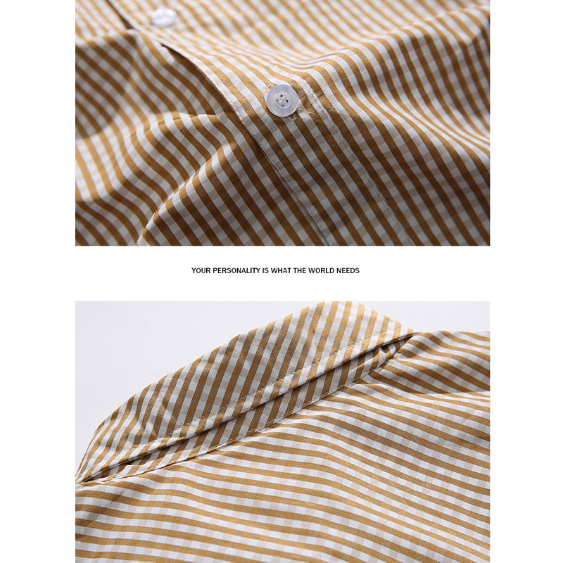Classic check pattern short-sleeved shirt