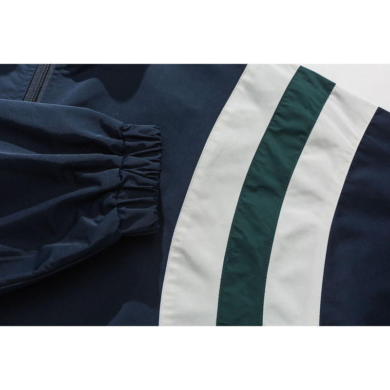 Vintage alphabet jacket with stand-up collar and zipper