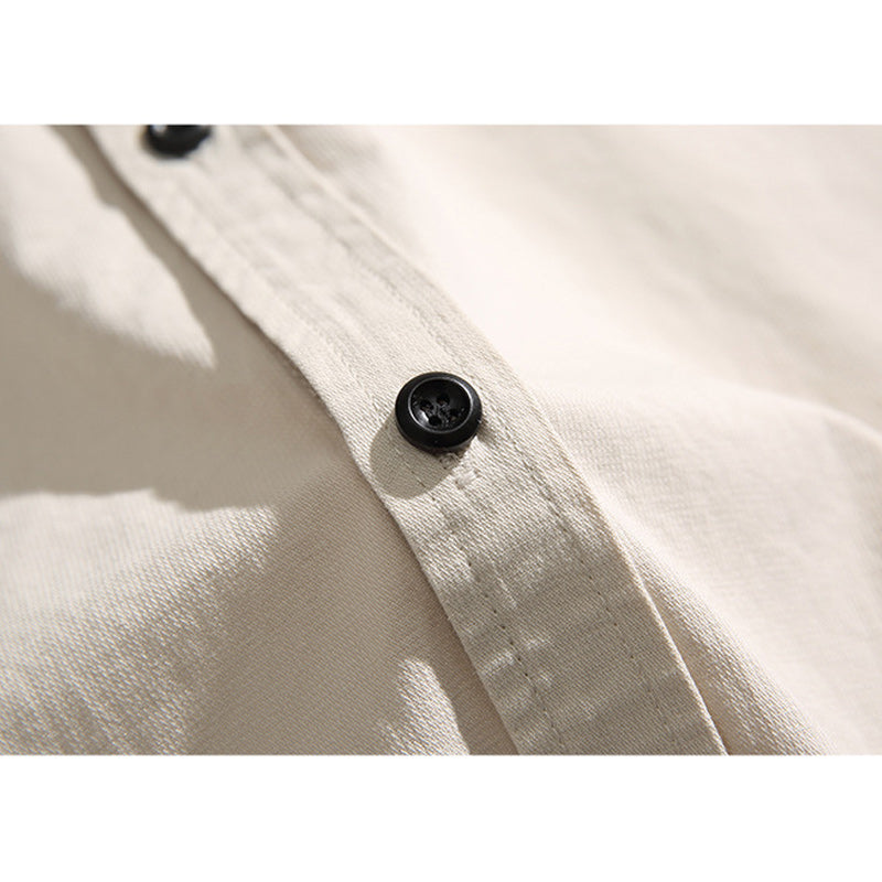 Solid color short-sleeved work shirt in four colors