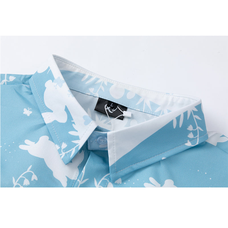New for summer: Cute rabbit print short-sleeved shirt