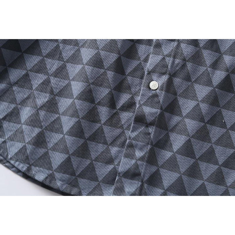 Geometric pattern American casual long-sleeved shirt