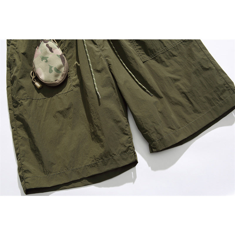 Loose casual army green shorts