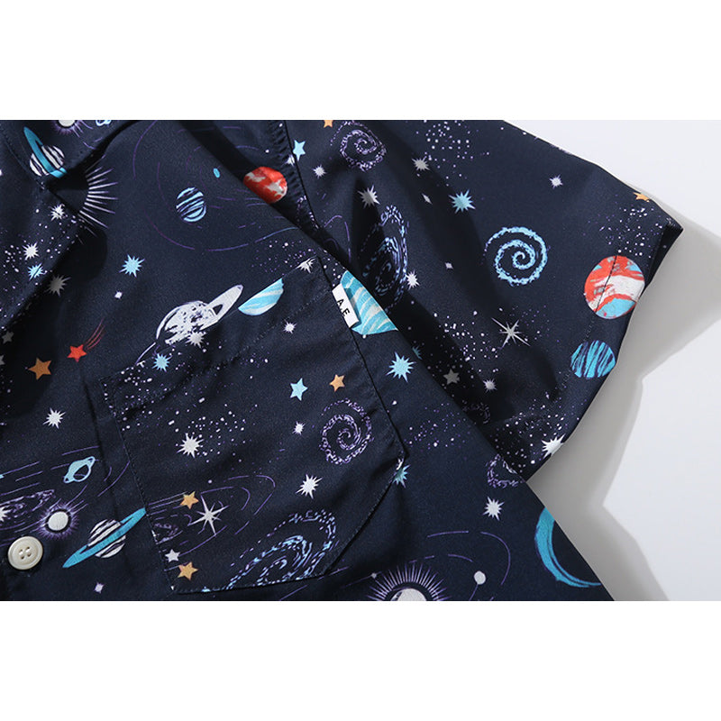 惑星・宇宙総柄アロハシャツ