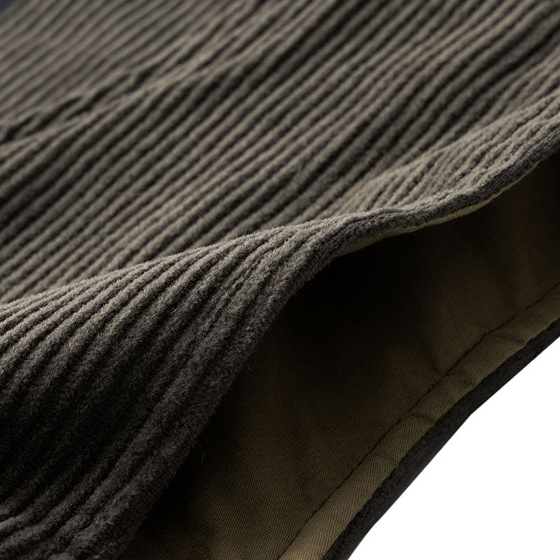 Solid color, multi-pocket, heavyweight corduroy cargo vest