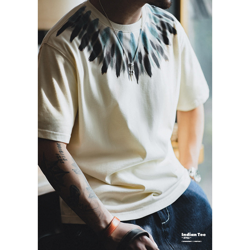 Eagle Feather Pattern Native Indian Short Sleeve T