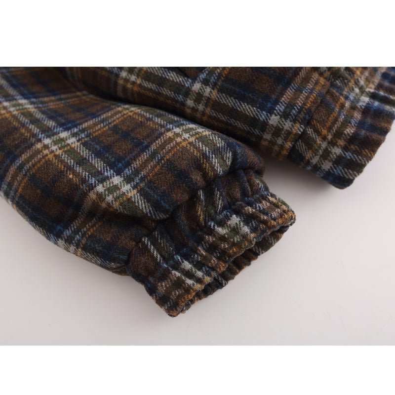 Men's Check Shirt, Fall/Winter, Loose Fit, Alphabet Embroidery, Baseball