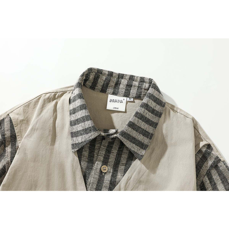 Striped faux layered vest shirt