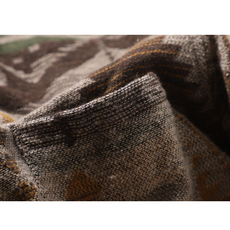 Navajo jacquard tweed long-sleeved shirt