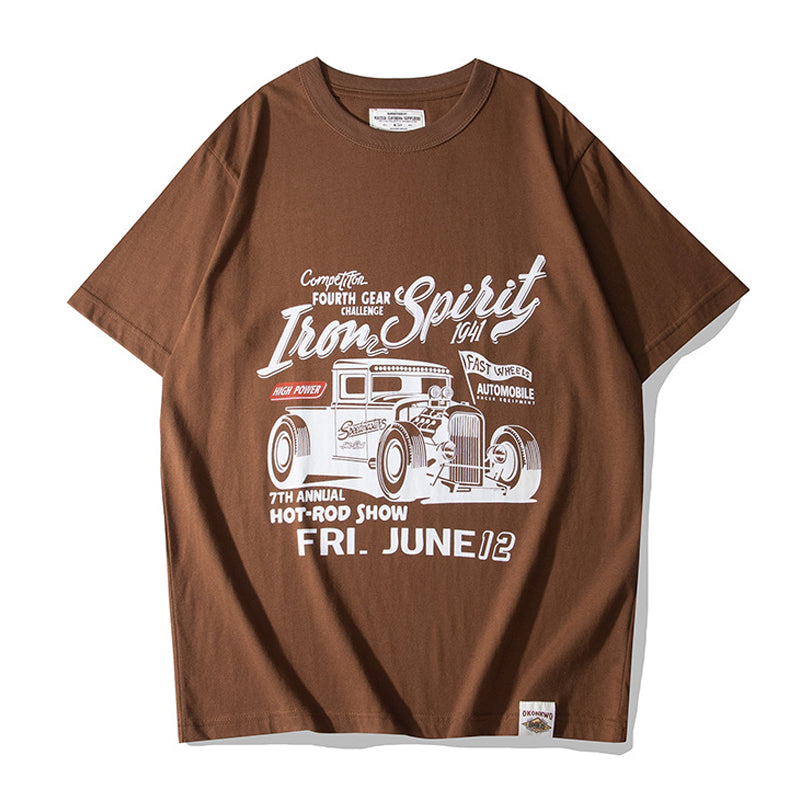 Classic Car Retro Discharge Print Tee