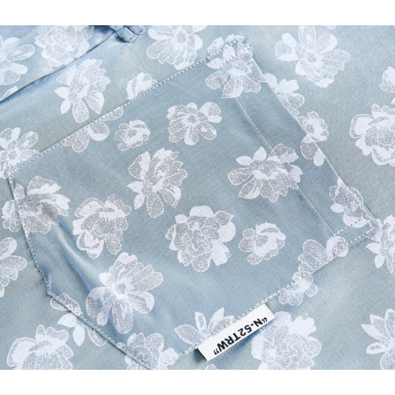 New for summer: ethnic-style button-down short-sleeved shirt