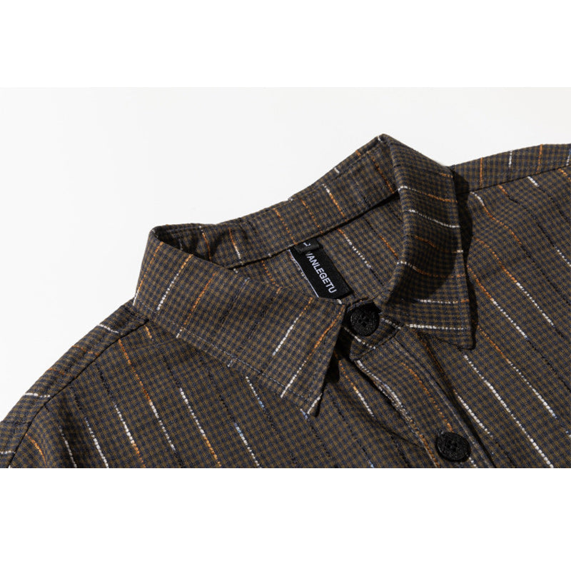 Retro color scheme fashion short sleeve shirt