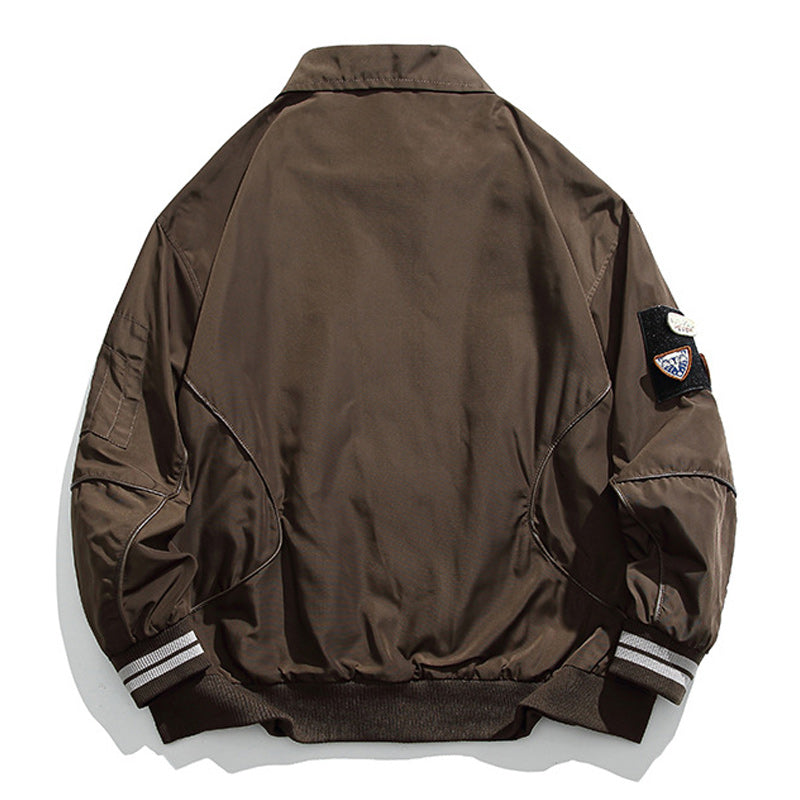 Retro plain flight jacket in three colors