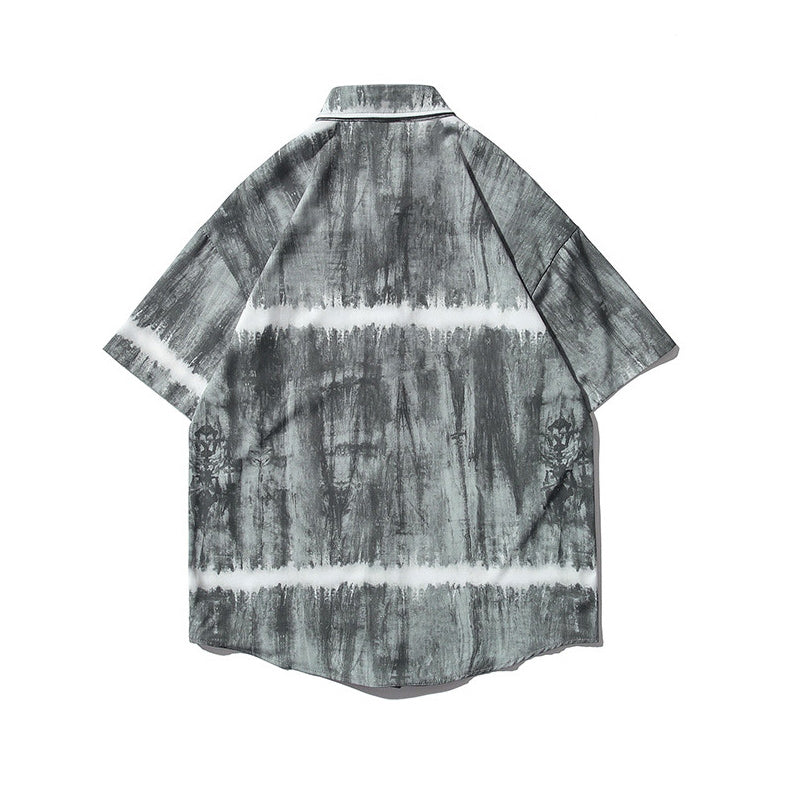 Unique tie-dye short-sleeved shirt
