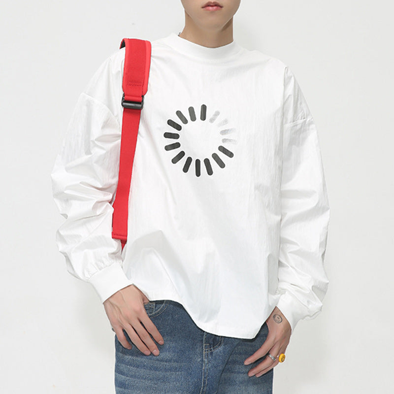 Three-color print fashion long-sleeved T-shirt