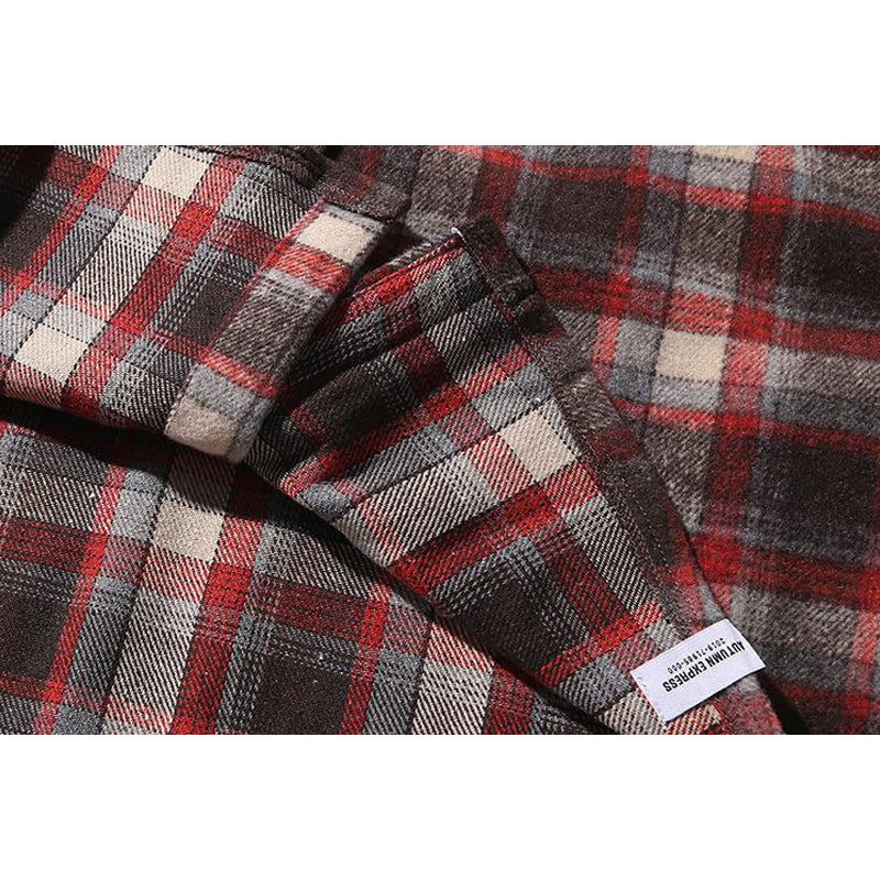 Classic check pattern long sleeve shirt