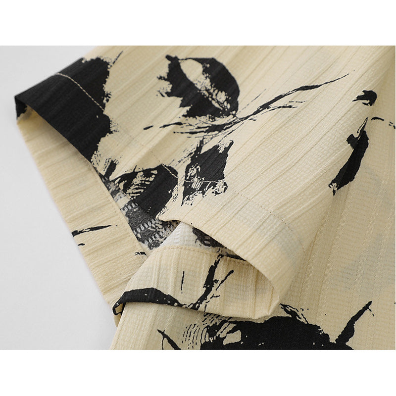 Retro floral short-sleeve Hawaiian quick-drying shirt