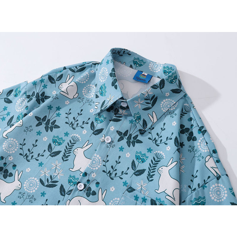 New for summer: rabbit print short-sleeved shirt