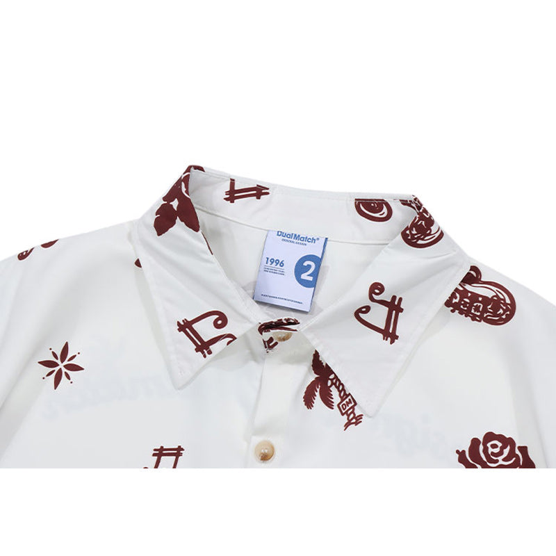 Hawaiian print short sleeve shirt