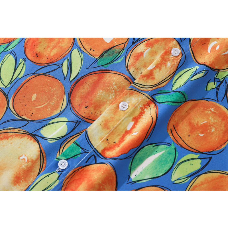 Autumn Fruit Print Long Sleeve Shirt