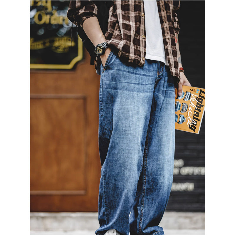 American Casual Washed Wide Denim Pants