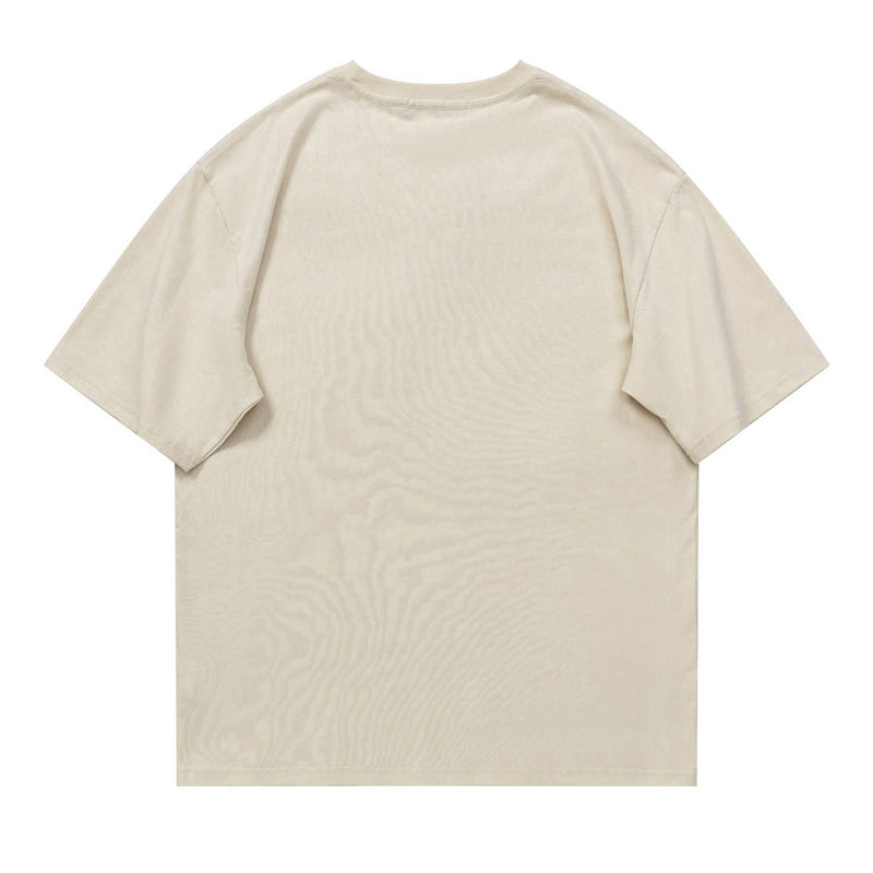 Drinking Cat Print Crew Neck T-Shirt