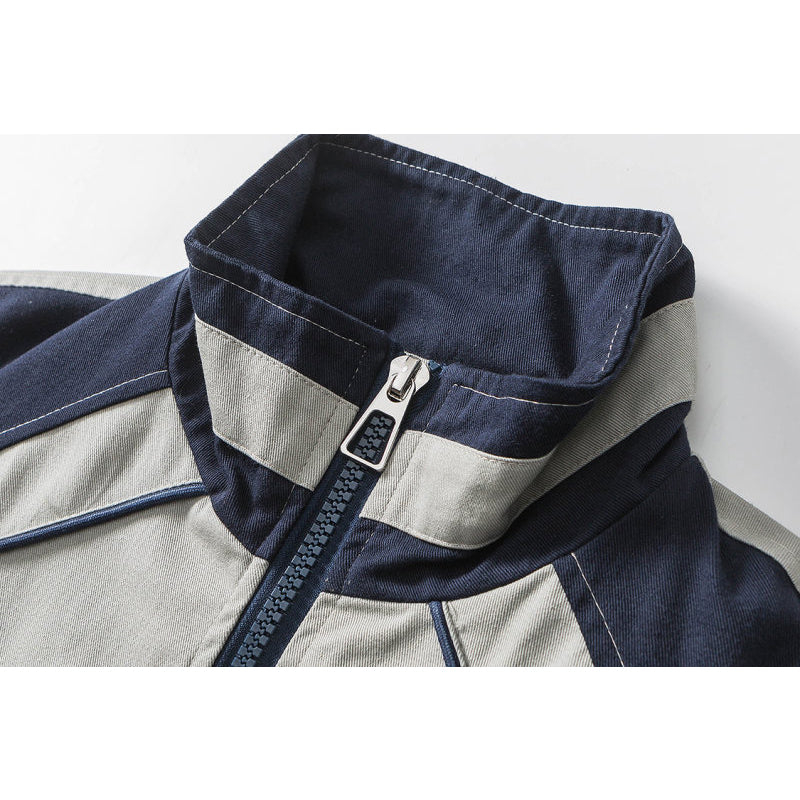 Alphabet-switched color-coordinated embroidered jacket