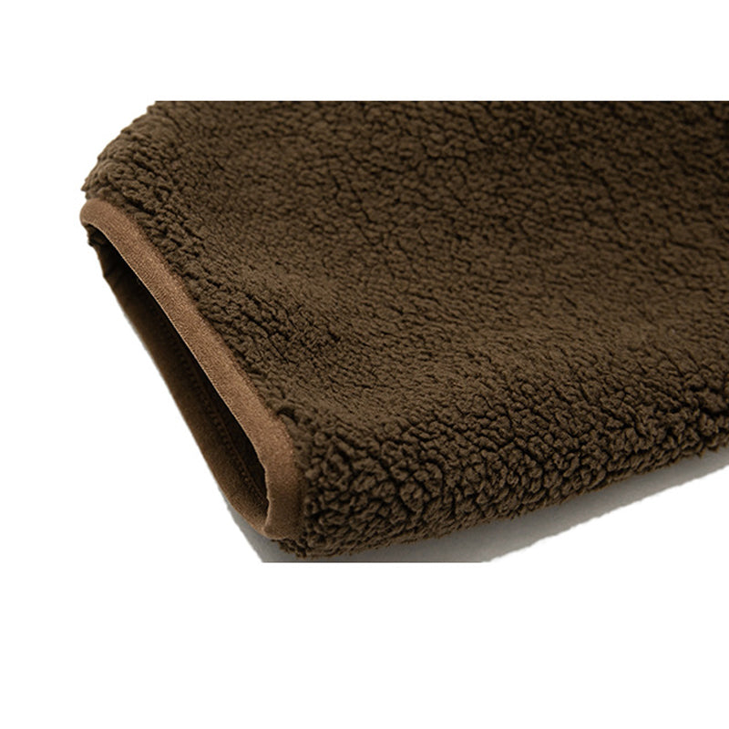 No-collar base, loose-fitting, warm fleece jacket
