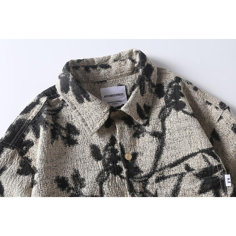 Original ink painting style print one-tone shirt