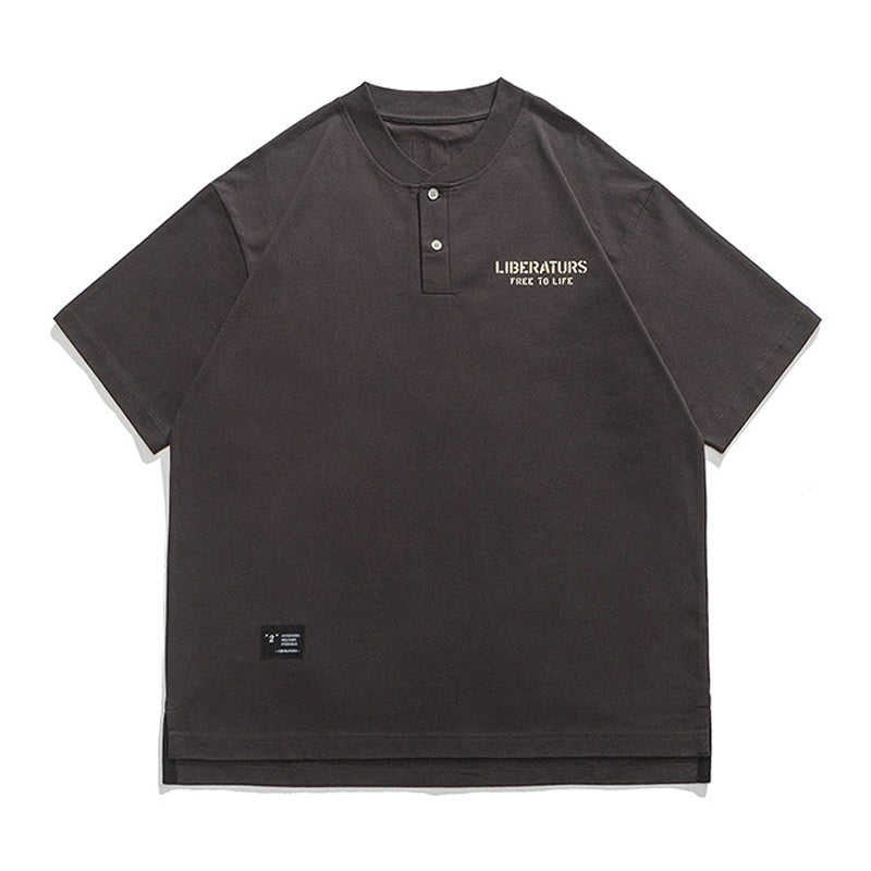 Plain retro American casual short-sleeved T-shirt