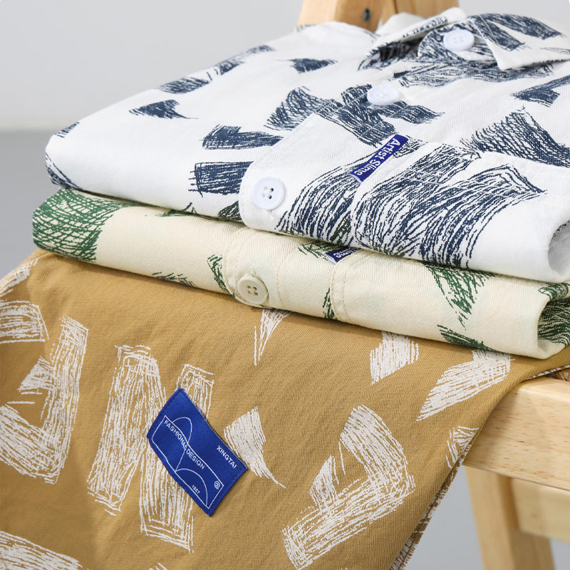 Alphabet print aloha shirt