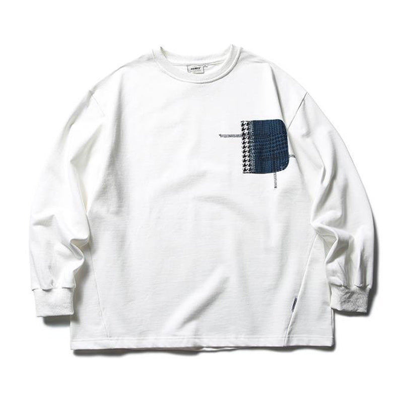 Autumn retro color pocket loose T-shirt