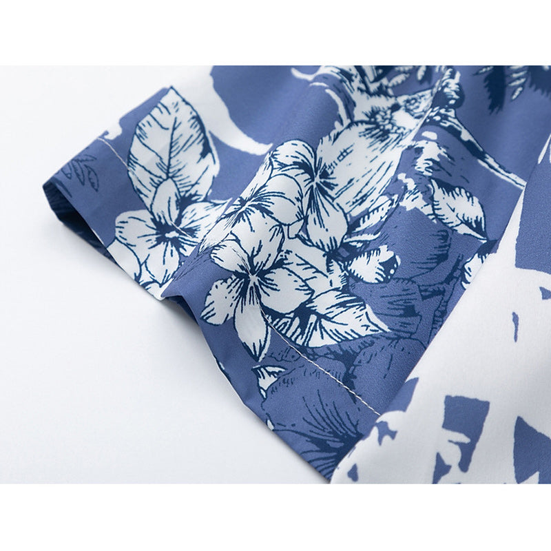 Hawaiian print floral all-over short-sleeved shirt