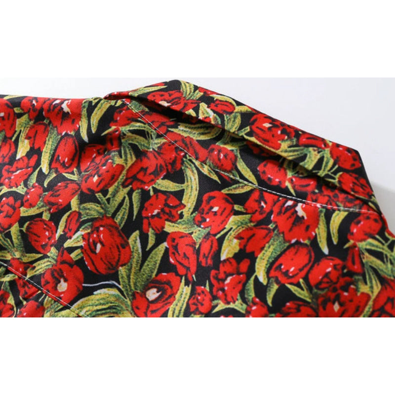 New for summer: floral print short-sleeved shirt