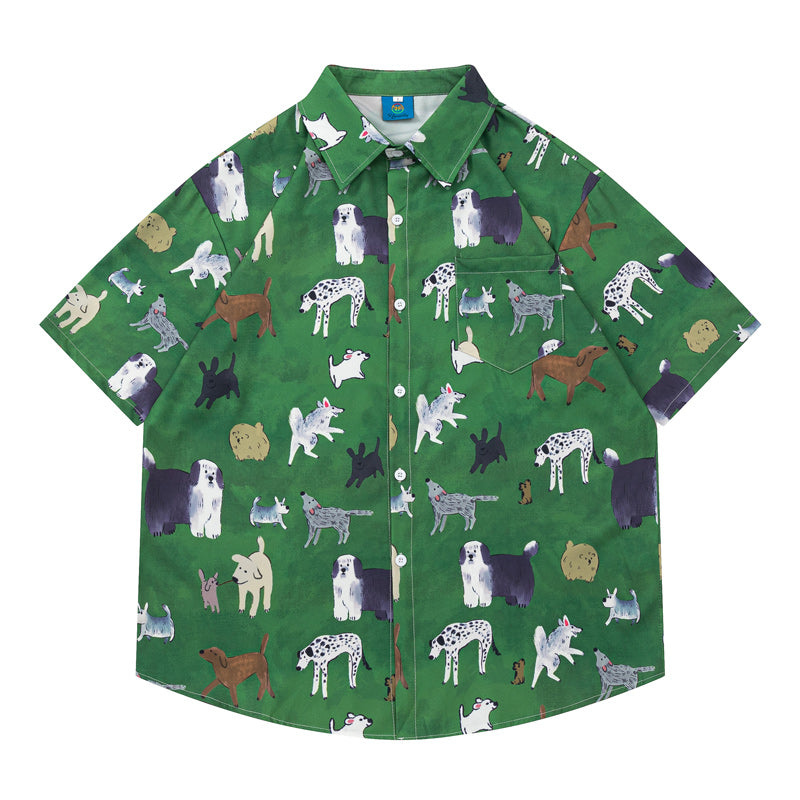 "Cute Animal" All-Over Print Short Sleeve Shirt