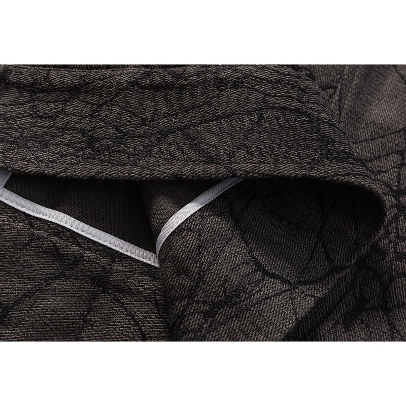Retro Plush Eye Loose Fit Jacket with Detachable Eyes